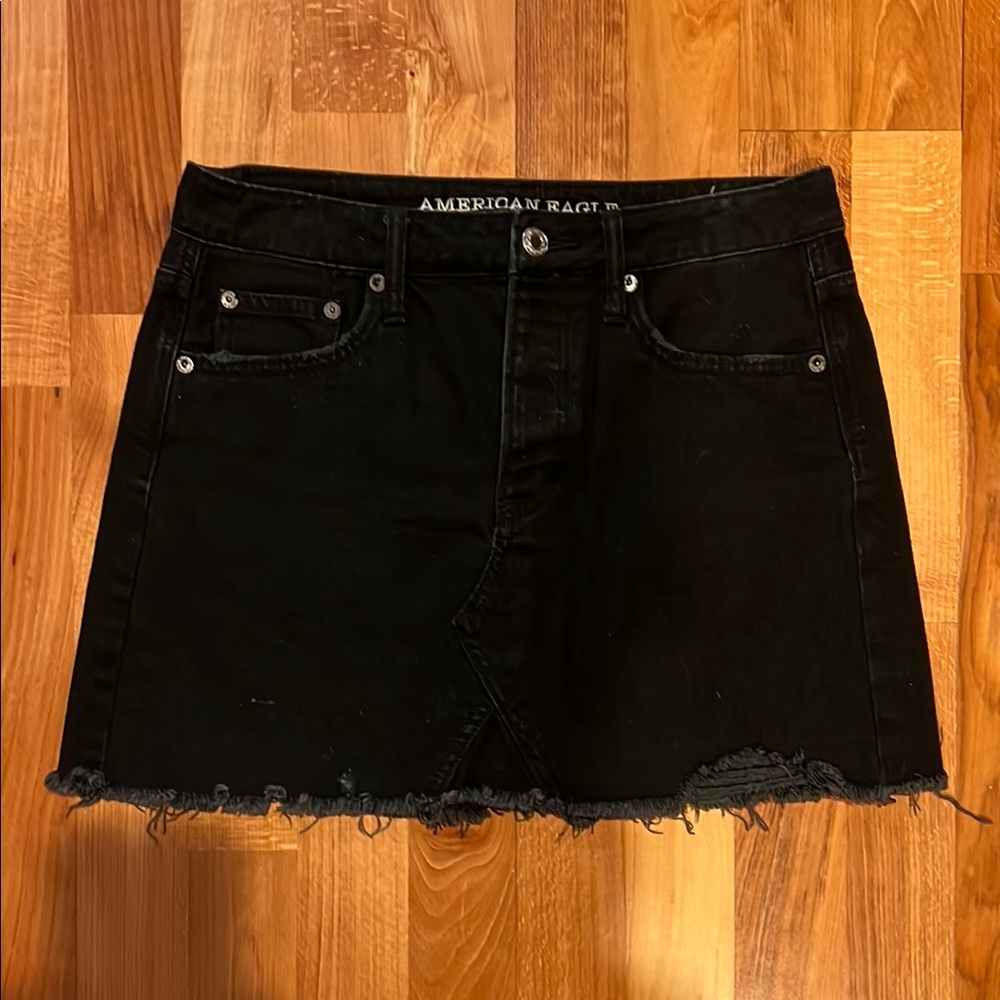 American Eagle Outfitters Black Mini A-Line Skirt for Casual Nights